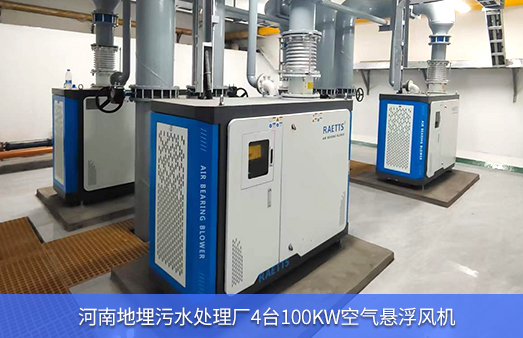 河南地埋污水處理廠4臺100kw空氣懸浮風(fēng)機(jī)