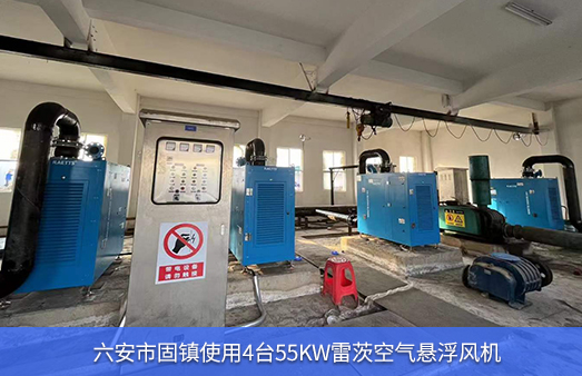 六安市固鎮(zhèn)使用4臺55KW雷茨空氣懸浮風機